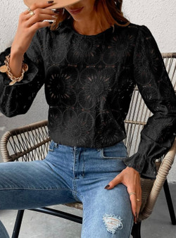 Blooming Blossom Blouse Black