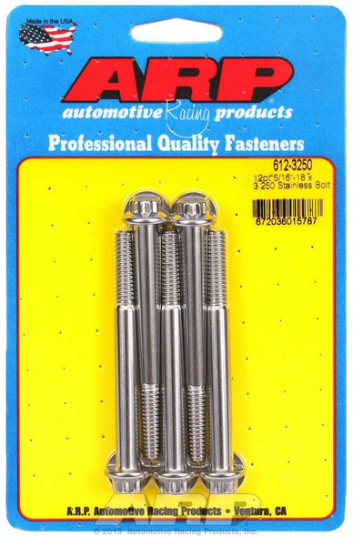 Arp S/S Bolt Kit - 12Pt. (5) 5/16-18 X 3.250 612-3250