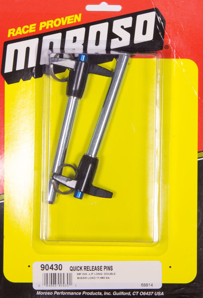 Moroso Quick Release Pins (2) 3/8 X 3In 90430