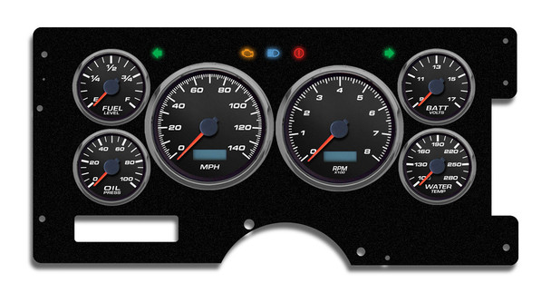 New Vintage Usa Gauge Kit Gm Truck 88-94 F/S Perf Ii Black 89211-01