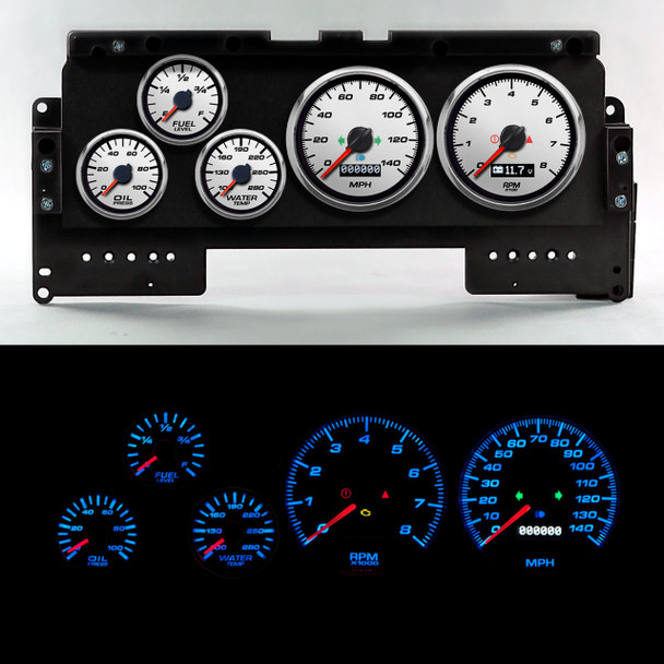 New Vintage Usa Gauge Kit Ford Truck 92-96 Perf Ii White 92201-03