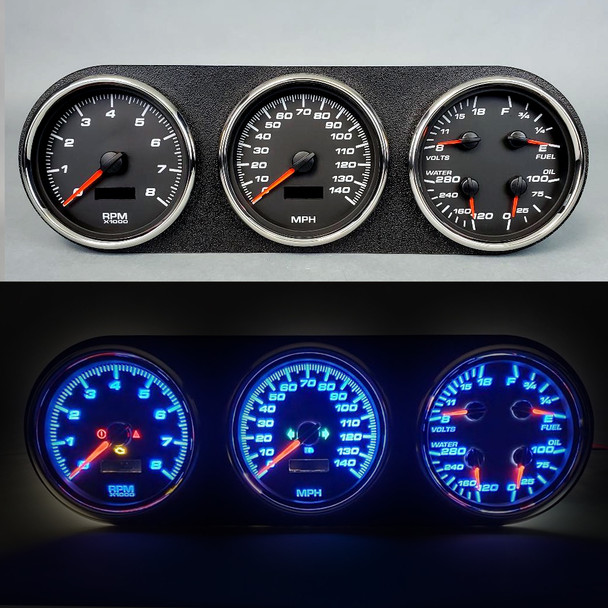 New Vintage Usa Gauge Kit Dodge Truck 81-93 Perf Ii Blk 81021-01