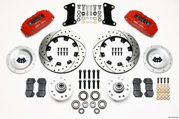 Wilwood Front Disc Brake Kit Red 67-72 Camaro Nova 12.19 140-10510-Dr