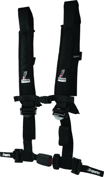 DragonFire Racing Harness H-Style- 4-Point- EZ-Adjust- 2in Buckle- Black