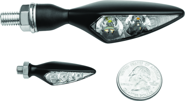 Kuryakyn Rhombus Amber Front Left/ Right Rear Satin Black