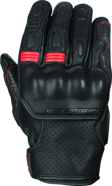 Speed and Strength Twist of Fate Leather Gloves Black/Red - XL