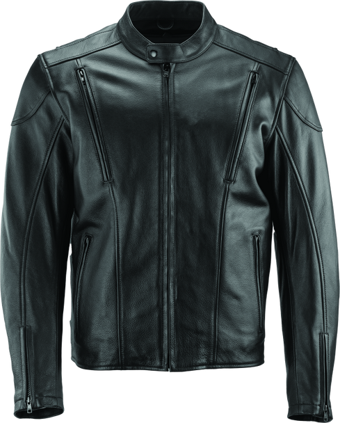 River Road Race Leather Jacket Black - Large