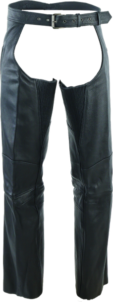 River Road Longhaul Leather Chaps Black - XL