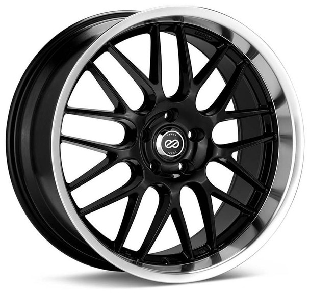 Enkei Lusso 18x9 40mm Offset 5x114.3 Bolt Pattern 72.6 Bore Black w/ Machined Lip Wheel