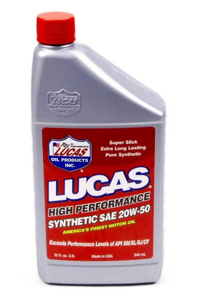 Lucas Oil Synthetic 20W50 Oil 1 Qt Luc10054
