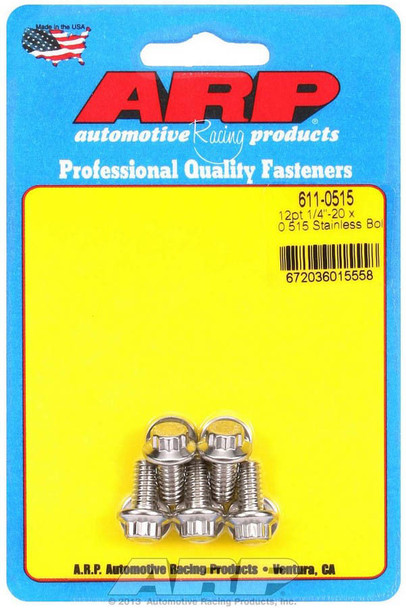 Arp S/S Bolt Kit - 12Pt. (5) 1/4-20 X .515 611-0515