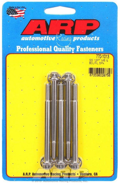 Arp S/S Bolt Kit - 12Pt. (5) 6Mm X 1.00 X 80 770-1013