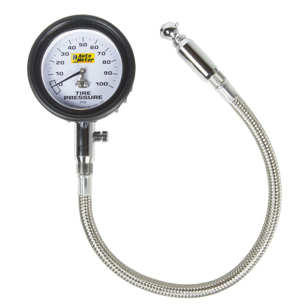 Autometer Tire Press. Gauge 0-100 Psi Analog W/Bleed Valve 2164