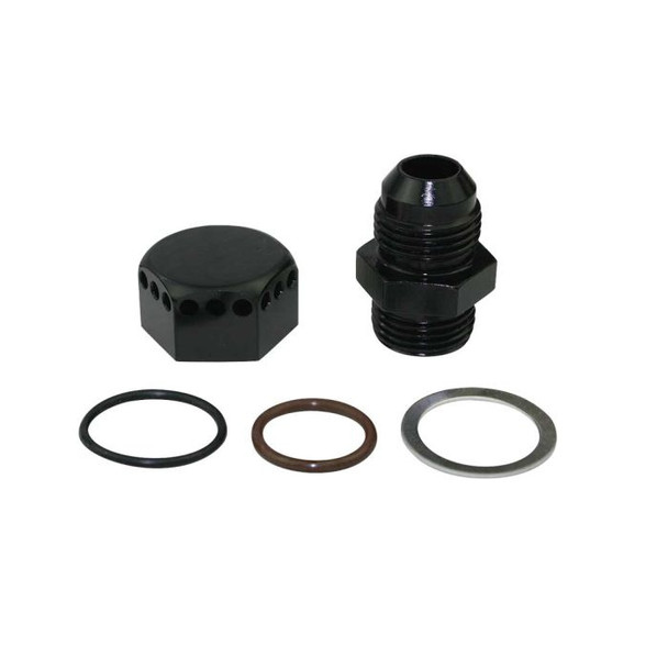 Moroso Positive Seal Vented Fitting 8An - Black 22627