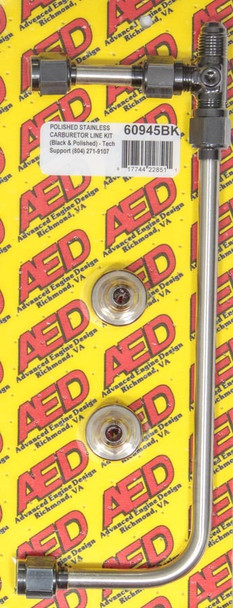 Advanced Engine Design Polished S/S 4150 Carb Fuel Line Kit 60945Bk