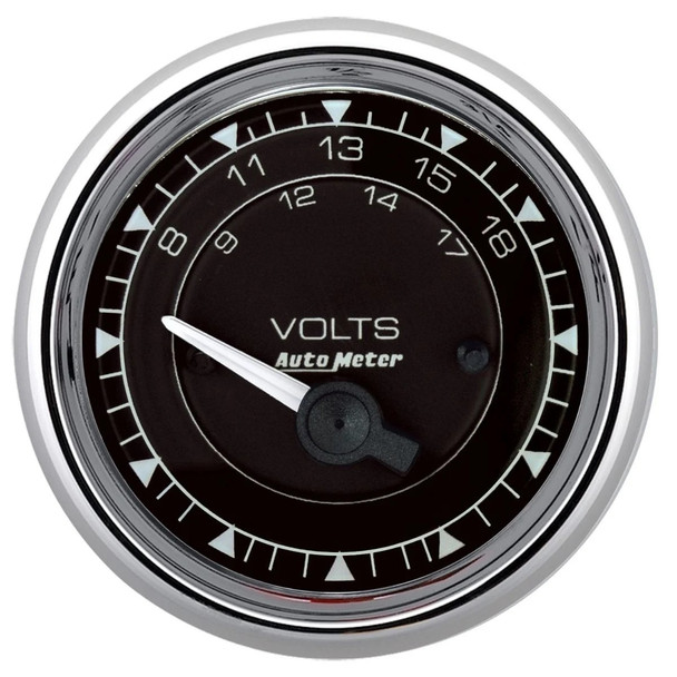 Autometer 2/16 Chrono Chrome Gauge Voltmeter 18-Volt 9792