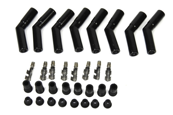 Pertronix Ignition Ceramic Spark Plug Boot Kit 45-Deg 8Pk Black 8563Ht-8