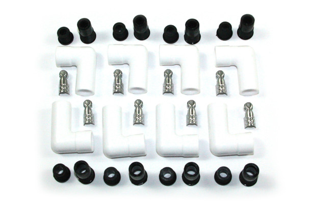 Pertronix Ignition Ceramic Spark Plug Boot Kit 90-Deg 8Pk White 8501Ht-8