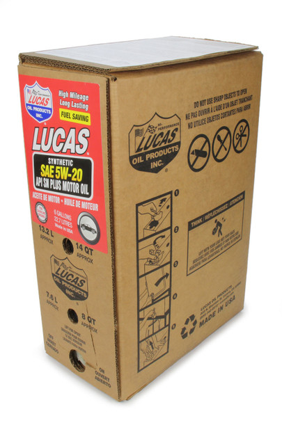 Lucas Oil Synthetic Sae 5W20 Oil 6 Gallon Bag In Box 18004