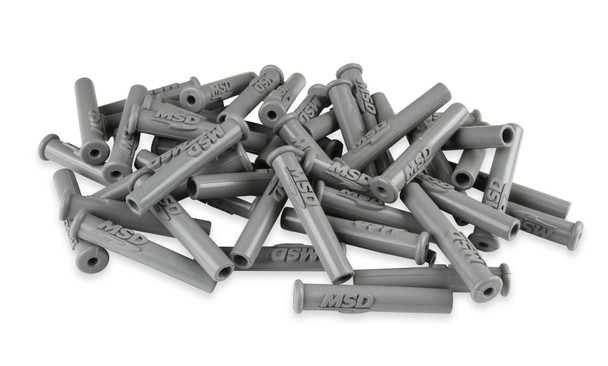 Msd Ignition Spark Plug Boot Straight Gray Silicone 50Pk 34564
