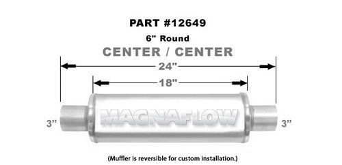 Magnaflow Perf Exhaust Muffler Stainless 3In Center In/Out 12649