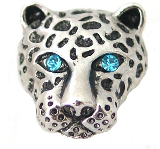 Blue Eyed Leopard - Silver Tone