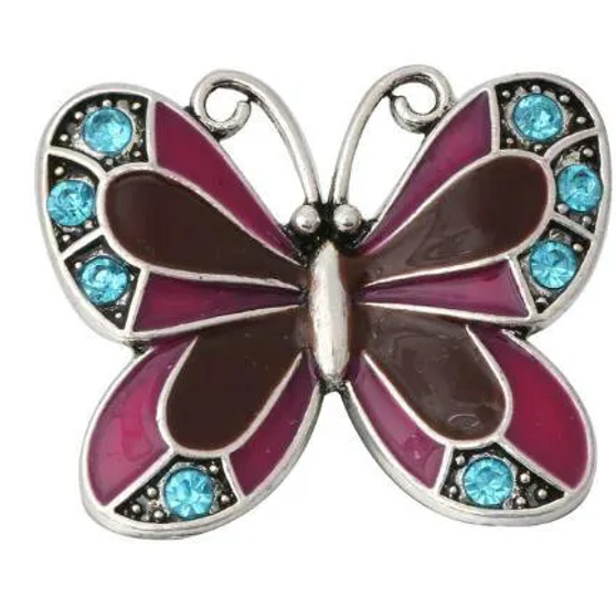 Purple Enamel Butterfly