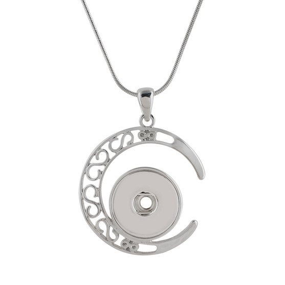 Moon Necklace - Silver Tone