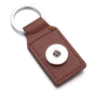 Faux Leather Brown One Snap Key Chain 