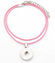 One Snap Necklace with Nylon Chain - Light Pink 