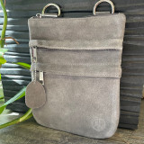 EMF/RFID Genuine Leather Suede Gray