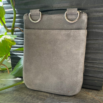 EMF/RFID Genuine Leather Suede Gray