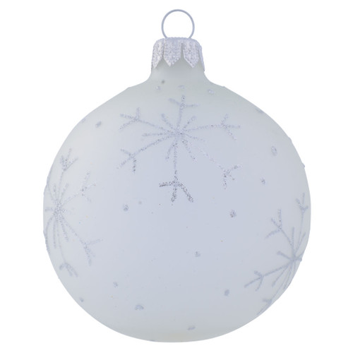 Frosted White Snowflake - 80mm