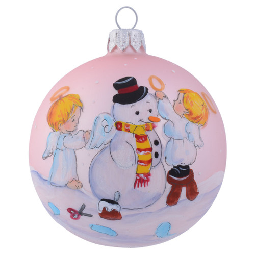 Baby Pink Snowman Angels - 80mm