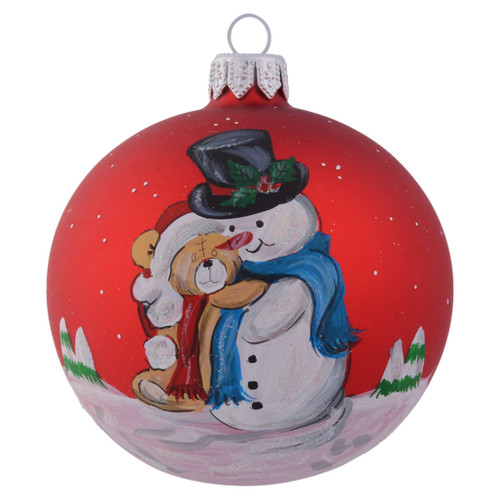 Red Snowman Bear - 80mm