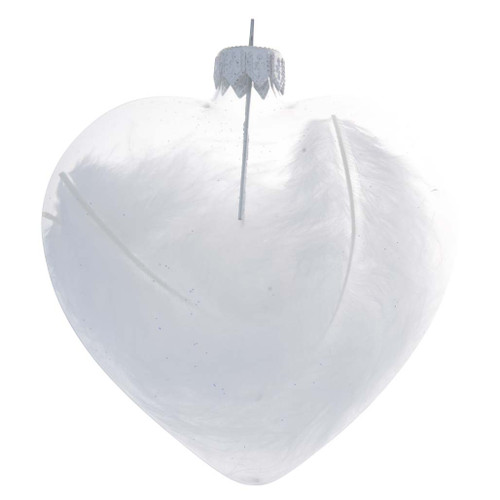 Clear Heart White Feather - 90mm