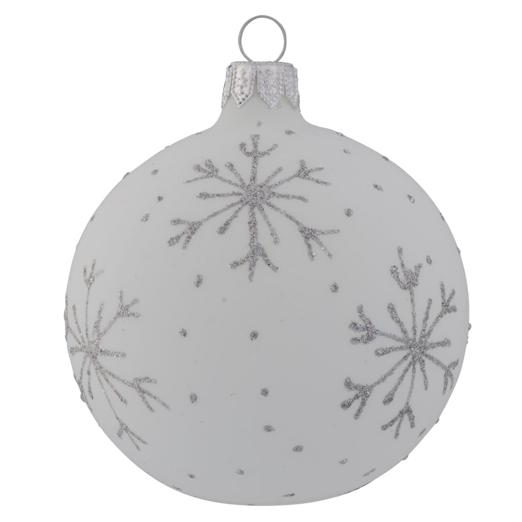 Matte White Snowflake - 80mm
