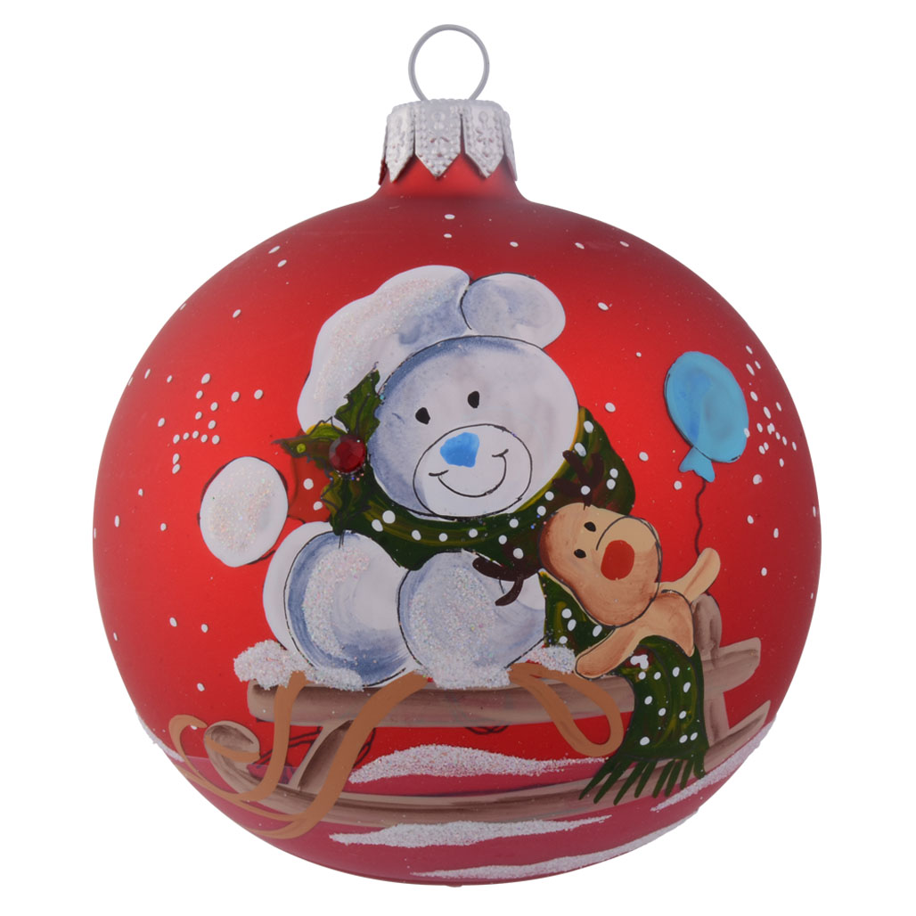 Red Sleigh Bear - 80mm