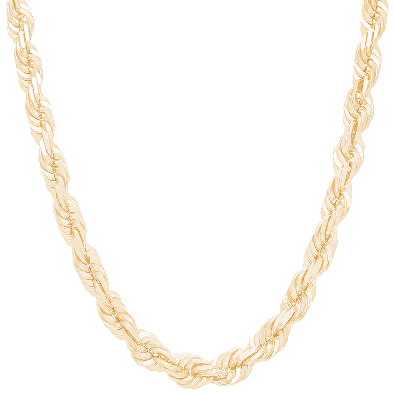 7mm Solid Diamond Cut Rope Chain - 24