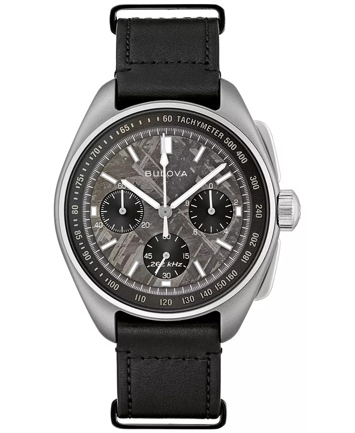 Star Beav & Erocc'n – Our First Million Men's Chronograph Lunar Pilot Meteorite Black Leather Strap Watch