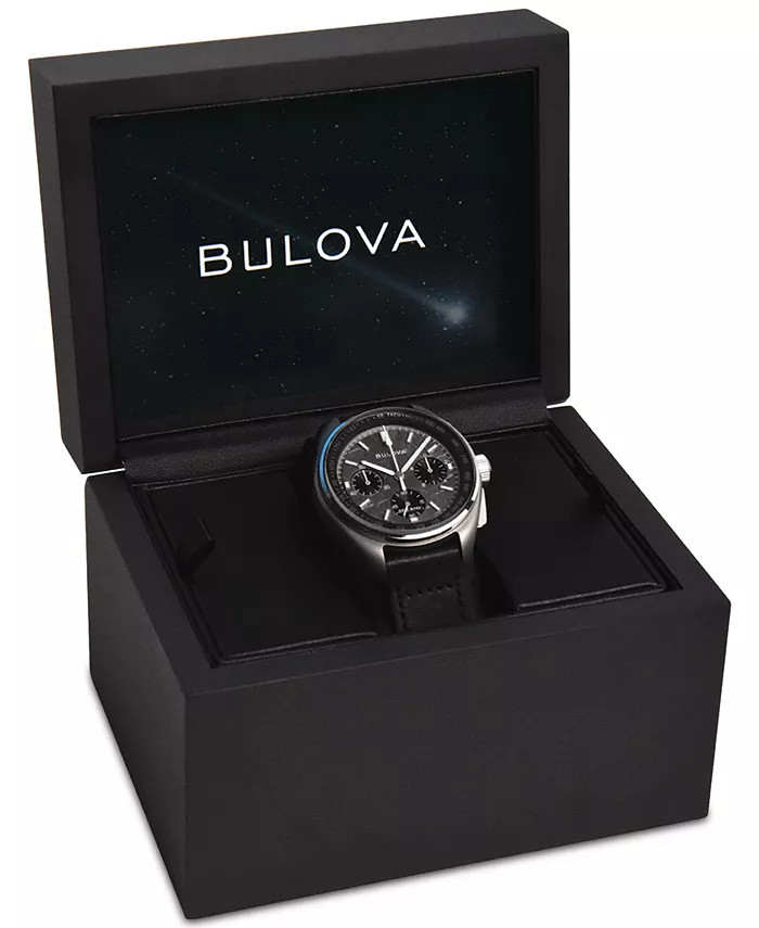 Men's Chronograph Lunar Pilot Meteorite Black Leather Strap Watch