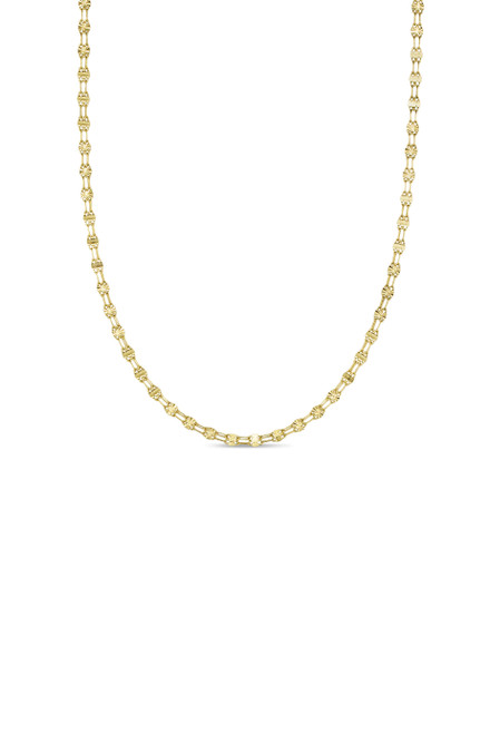 14kt 3mm Double-Link Italian Made Mirror Valentino - 22"