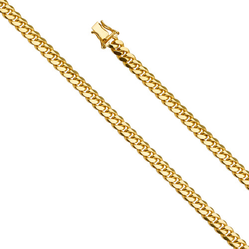 14kt Solid 5mm Miami Cuban Chain with Box Lock - 28" - 55.4