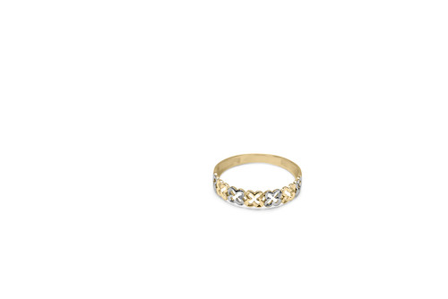 14K TWO TONE DC CLOVER - SIZE 6