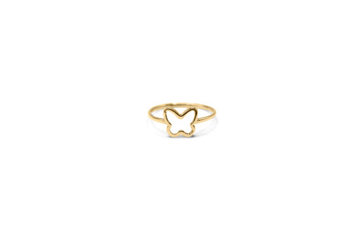 14K BUTTERFLY OUTLINE HIGH POLISH RING - SIZE 6