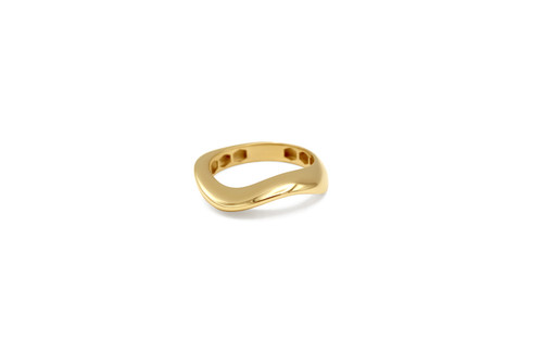 14K CURVED RING - SIZE 8