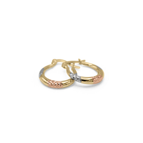 14K TRI COLOR LATCH BACK DC HOOPS