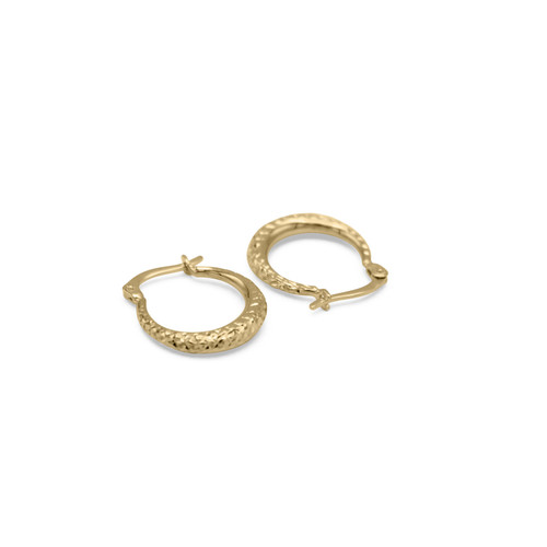 14K YG 16MM DC LATCH BACK HOOP