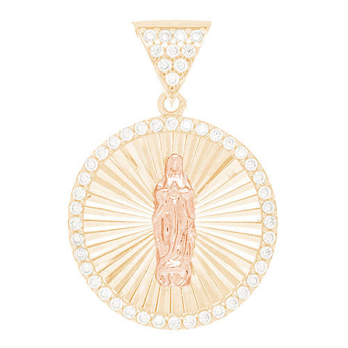 Yellow Gold Pendant with CZ - Virgin Mary - 14 K - RPVG-169