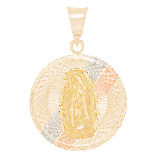 Tricolor Gold Pendant - Virgin Mary - 14 K - RPVG-174
